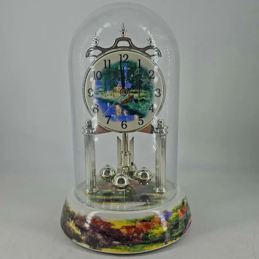 Vintage Waltham Anniversary Clock glass dome Westminster Chime pendulum